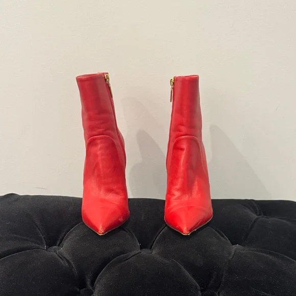 Dolce & Gabbana Red Leather Ankle Boots size 39 - Picture 2 of 5
